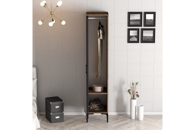 Kumsal Garderobe 40x47,5 cm - Valnød/Antracit - Opbevaring - Tøjopbevaring - Garderobeskabe