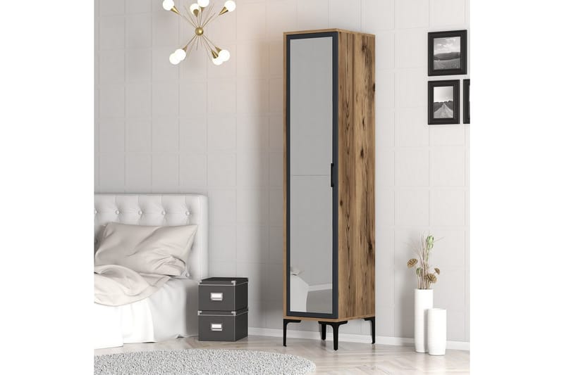 Kumsal Garderobe 40x47,5 cm - Valnød/Antracit - Opbevaring - Tøjopbevaring - Garderobeskabe