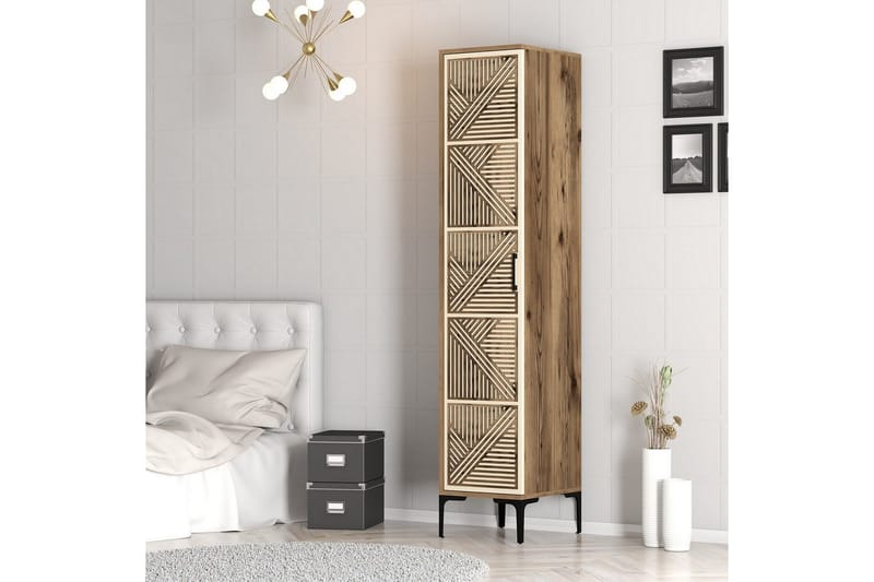 Kumsal Garderobe 40x47,5 cm - Valnød/Creme - Opbevaring - Tøjopbevaring - Garderobeskabe