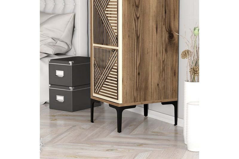 Kumsal Garderobe 40x47,5 cm - Valnød/Creme - Opbevaring - Tøjopbevaring - Garderobeskabe