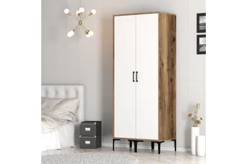 Kumsal Garderobe 80 cm - Brun/Hvid - Opbevaring - Tøjopbevaring - Garderobeskabe