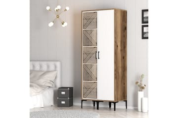 Kumsal Garderobe 80 cm - Brun/Hvid - Opbevaring - Tøjopbevaring - Garderobeskabe