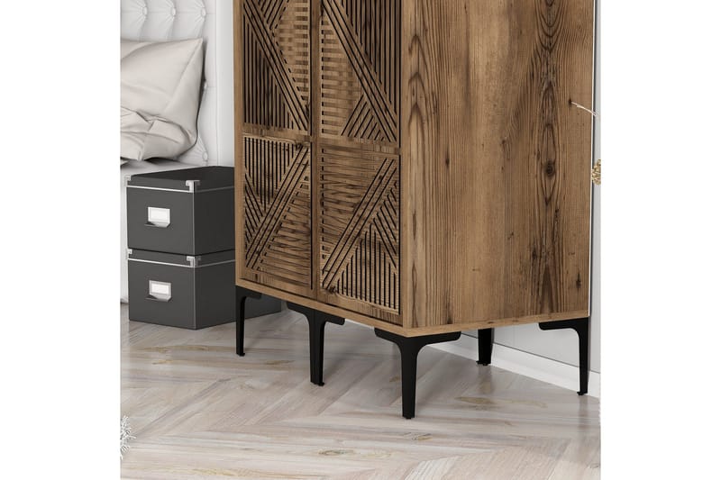 Kumsal Garderobe 80 cm - Valnød finér - Opbevaring - Tøjopbevaring - Garderobeskabe