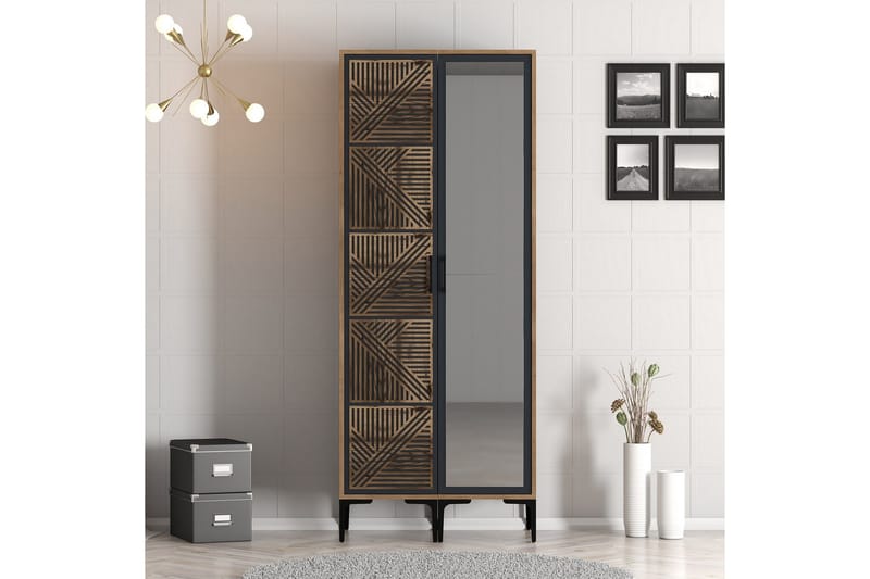 Kumsal Garderobe med Spejl, Antracit