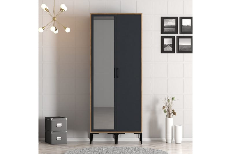 Kumsal Garderobe med Spejl, Antracit