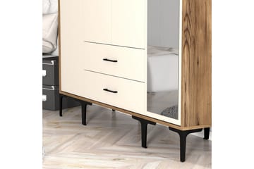 Kumsal Garderobe med Spejl - Cream - Opbevaring - Tøjopbevaring - Garderobeskabe