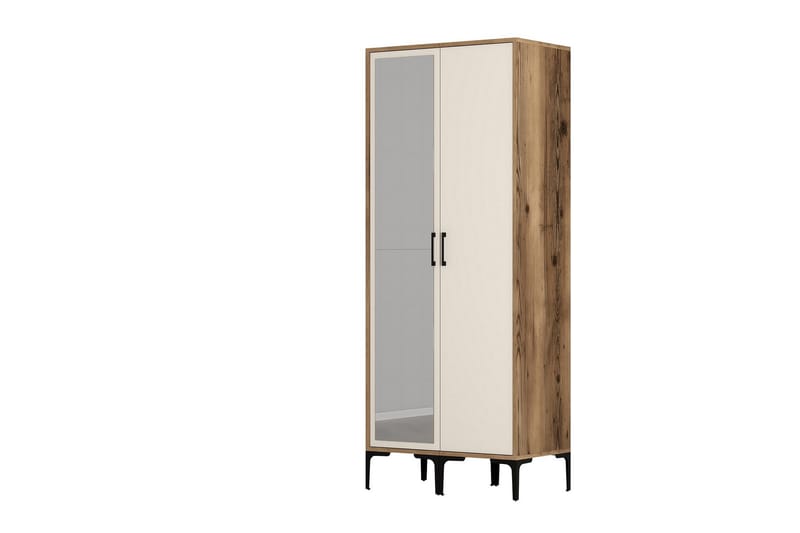 Kumsal Garderobe med Spejl - Cream - Opbevaring - Tøjopbevaring - Garderobeskabe