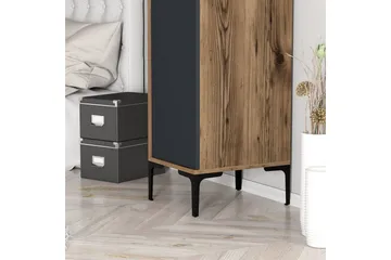 Kumsal Garderobesskåp 40x47,5 cm - Valnød/Antracit - Opbevaring - Tøjopbevaring - Garderobeskabe - Garderobeskab & klædeskab
