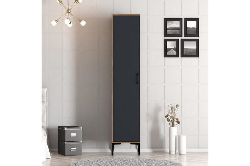 Kumsal Garderobesskåp 40x47,5 cm - Valnød/Antracit - Opbevaring - Tøjopbevaring - Garderobeskabe - Garderobeskab & klædeskab