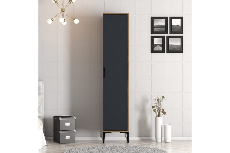 Kumsal Garderobesskåp 40x47,5 cm - Valnød/Antracit - Opbevaring - Tøjopbevaring - Garderobeskabe - Garderobeskab & klædeskab