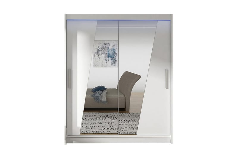 Leila Garderob + LED - Hvid - Garderobeskabe - Garderobeskab & klædeskab