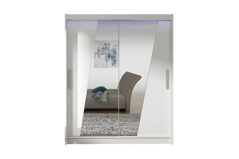 Leila Garderob + LED, Hvid