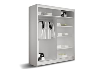 Leila Garderobe 150 cm Skydedøre - Hvid - Opbevaring - Tøjopbevaring - Garderobeskabe
