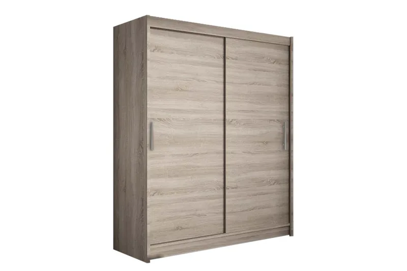 Leila Garderobe 150 cm Skydedøre - Lys Eg - Opbevaring - Tøjopbevaring - Garderobeskabe