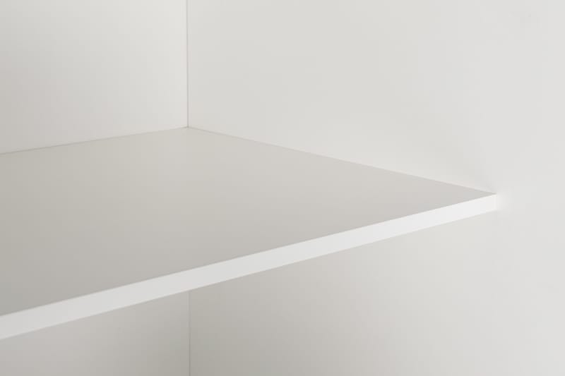 Leila Garderobe 150 cm Skydedøre Rund Spejl | Hvid - Hvid - Opbevaring - Tøjopbevaring - Garderobeskabe