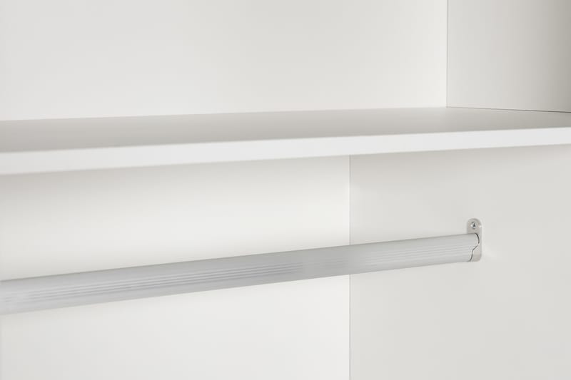 Leila Garderobe 150 cm Skydedøre Rund Spejl | Hvid - Hvid - Opbevaring - Tøjopbevaring - Garderobeskabe