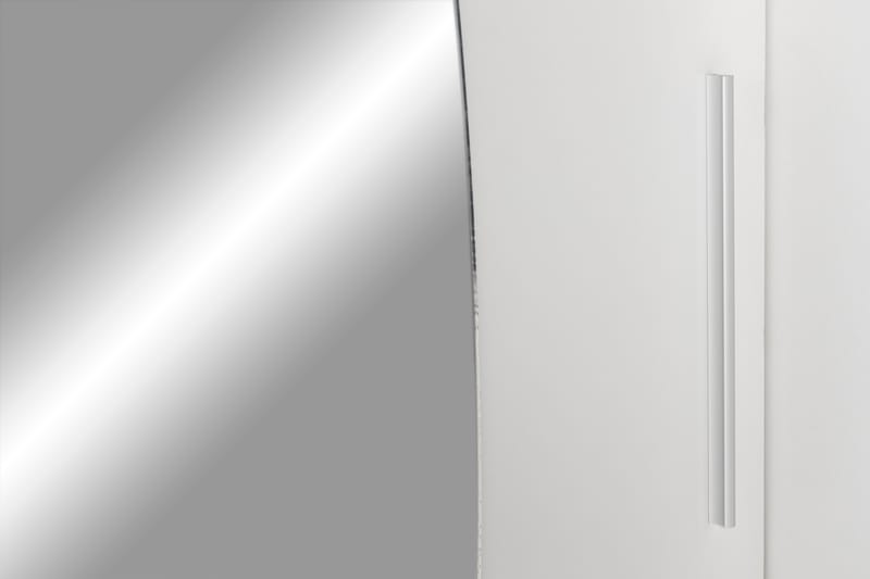 Leila Garderobe 150 cm Skydedøre Rund Spejl | Hvid - Hvid - Garderobeskabe - Garderobeskab & klædeskab