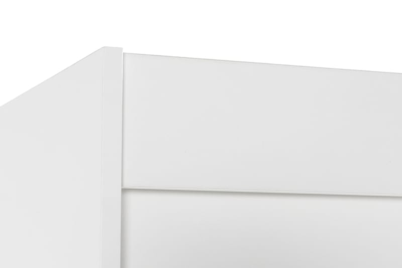 Leila Garderobe 150 cm Skydedøre Rund Spejl | Hvid - Hvid - Opbevaring - Tøjopbevaring - Garderobeskabe