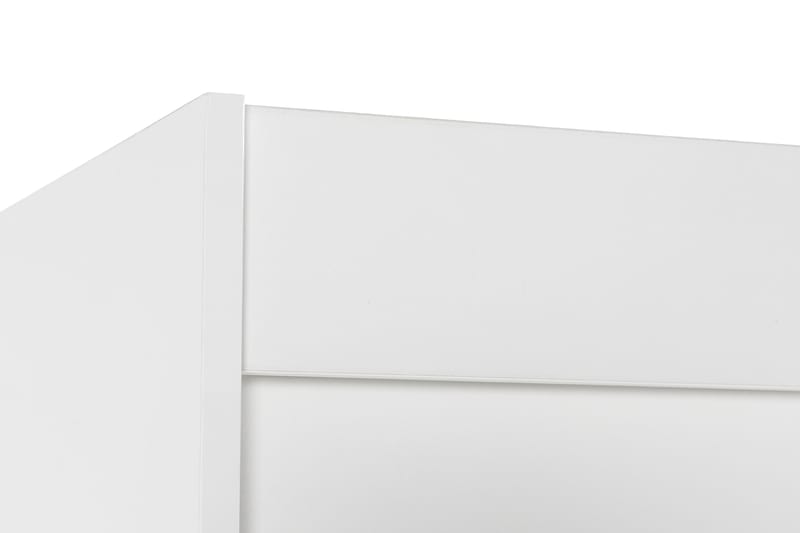 Leila Garderobe 150 cm Skydedøre Rund Spejl | Hvid - Hvid - Garderobeskabe - Garderobeskab & klædeskab