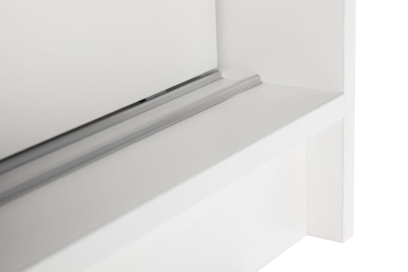 Leila Garderobe 150 cm Skydedøre Rund Spejl | Hvid - Hvid - Opbevaring - Tøjopbevaring - Garderobeskabe