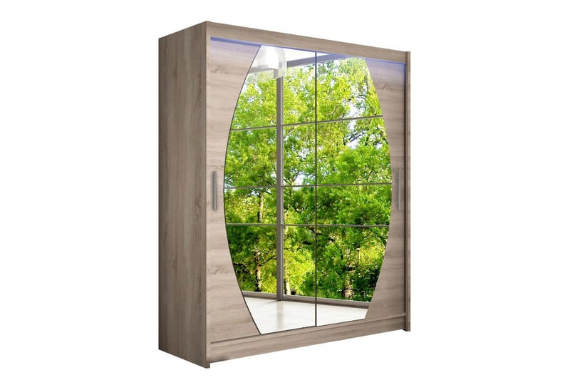 Leila Garderobe med Spejl 150x200 cm, Beige