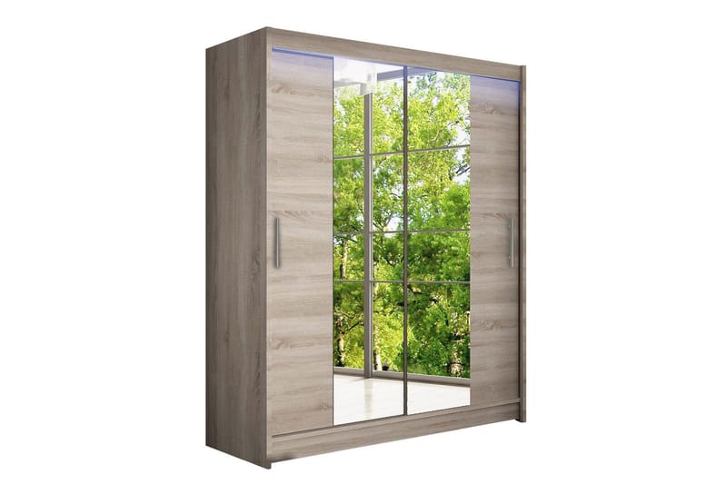 Leila Garderobe med Spejl 150x200 cm, Beige