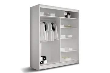 Leila Garderobe Smal Skydedøre Smal - Sort - Opbevaring - Tøjopbevaring - Garderobeskabe