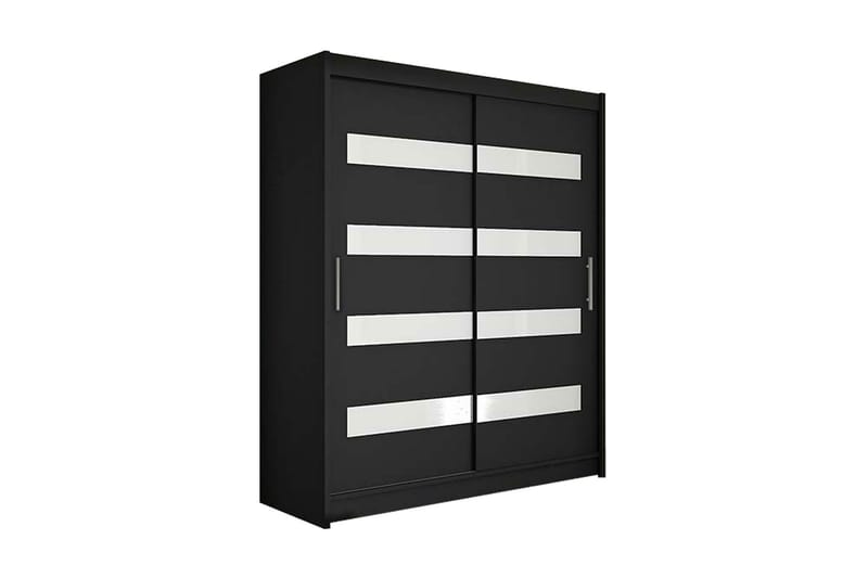 Leila Garderobe Smal Skydedøre Smal, Sort