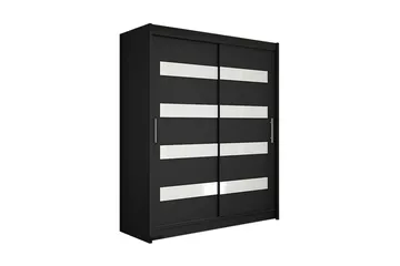 Leila Garderobe Smal Skydedøre Smal - Sort - Opbevaring - Tøjopbevaring - Garderobeskabe