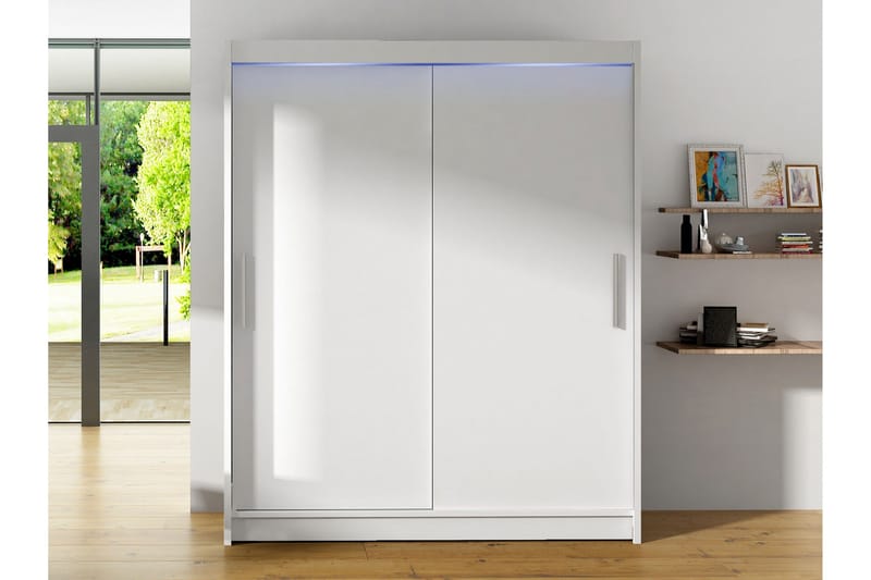 Leila Garderobeskab 150x200 cm - Hvid - Opbevaring - Tøjopbevaring - Garderobeskabe