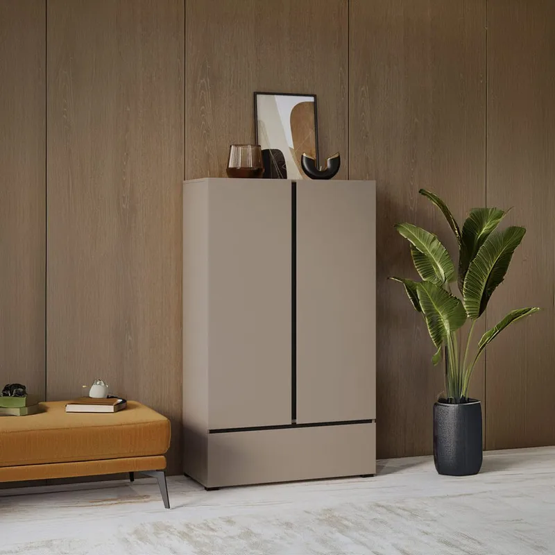 Linnedskab Cross S 2 Døre 1 Skuffe - Congo - Opbevaring - Tøjopbevaring - Garderobeskabe - Garderobeskab & klædeskab