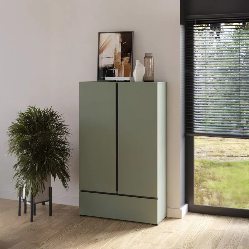 Linnedskab Cross S 2 Døre 1 Skuffe - Grøn - Opbevaring - Tøjopbevaring - Garderobeskabe - Garderobeskab & klædeskab