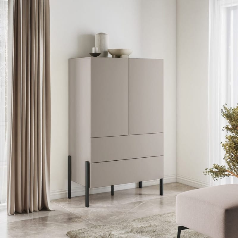 Linnedskab Jukon S 2 Døre med 2 Skuffer - Cashmere - Opbevaring - Tøjopbevaring - Garderobeskabe - Garderobeskab & klædeskab