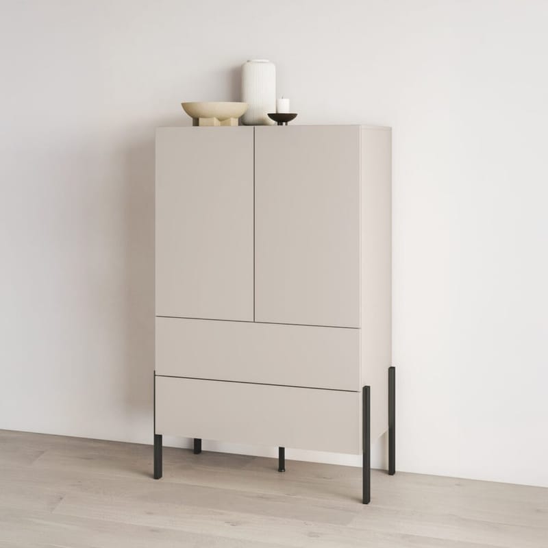 Linnedskab Jukon S 2 Døre med 2 Skuffer - Cashmere - Opbevaring - Tøjopbevaring - Garderobeskabe - Garderobeskab & klædeskab