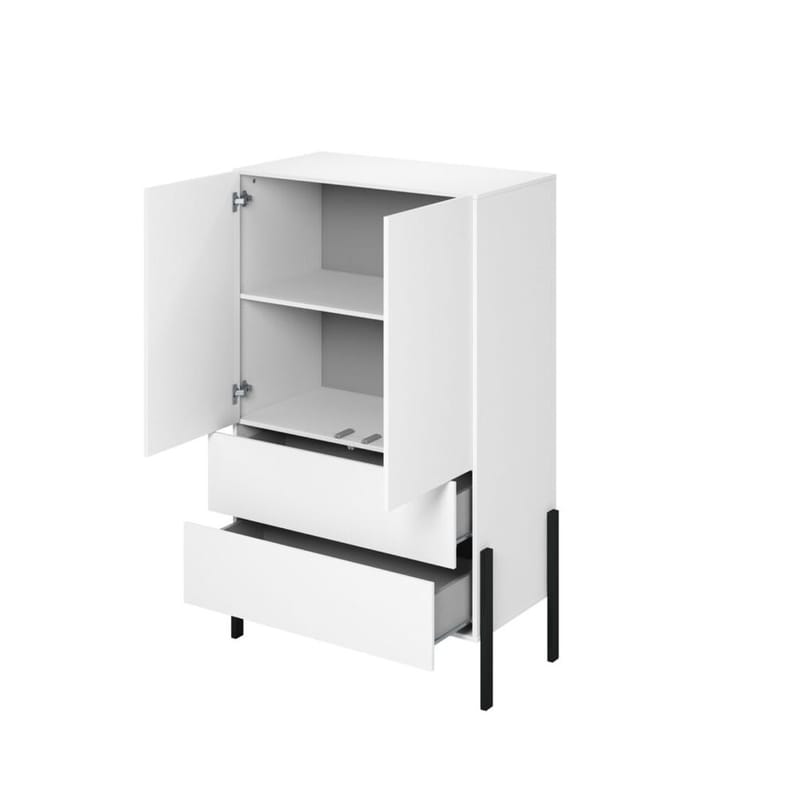 Linnedskab Jukon S 2 Døre med 2 Skuffer - Hvid supermat - Opbevaring - Tøjopbevaring - Garderobeskabe - Garderobeskab & klædeskab