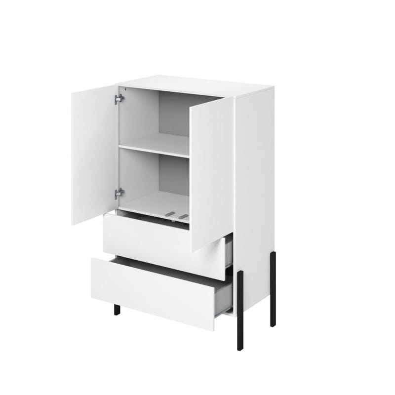 Linnedskab Jukon S 2 Døre med 2 Skuffer - Hvid supermat - Opbevaring - Tøjopbevaring - Garderobeskabe - Garderobeskab & klædeskab