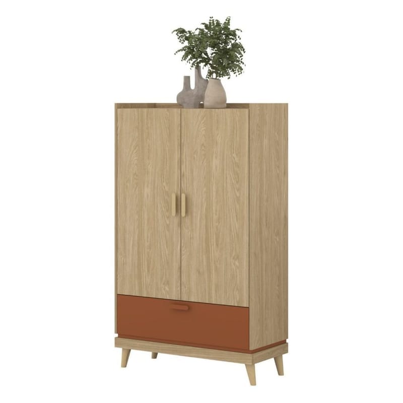 Linnedskab Scandi 2 døre 1 skuffe - Oliebehandlet Eg - Opbevaring - Tøjopbevaring - Garderobeskabe - Garderobeskab & klædeskab