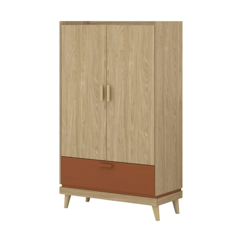 Linnedskab Scandi 2 døre 1 skuffe, Oliebehandlet Eg