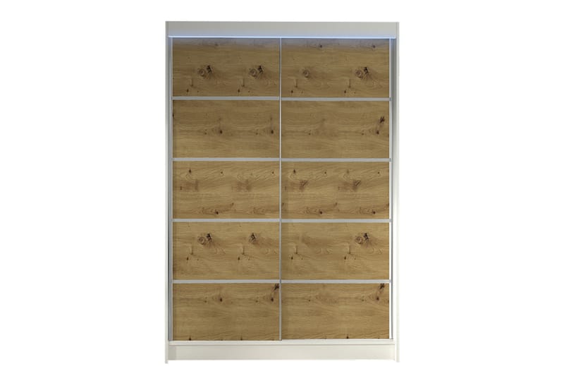 Liverpool Garderobe 120x200 cm - Hvid/Brun - Opbevaring - Tøjopbevaring - Garderobeskabe