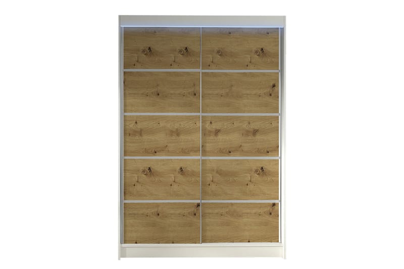 Liverpool Garderobe 120x200 cm - Hvid/Brun - Opbevaring - Tøjopbevaring - Garderobeskabe