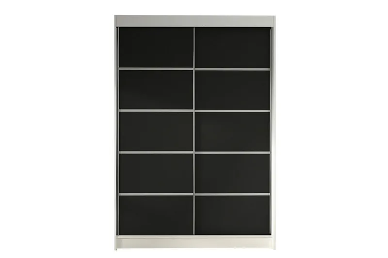 Liverpool Garderobe 120x200 cm, Sort/Hvid