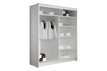 Liverpool Garderobe Med Spejl 120x200 cm - Beige - Opbevaring - Tøjopbevaring - Garderobeskabe