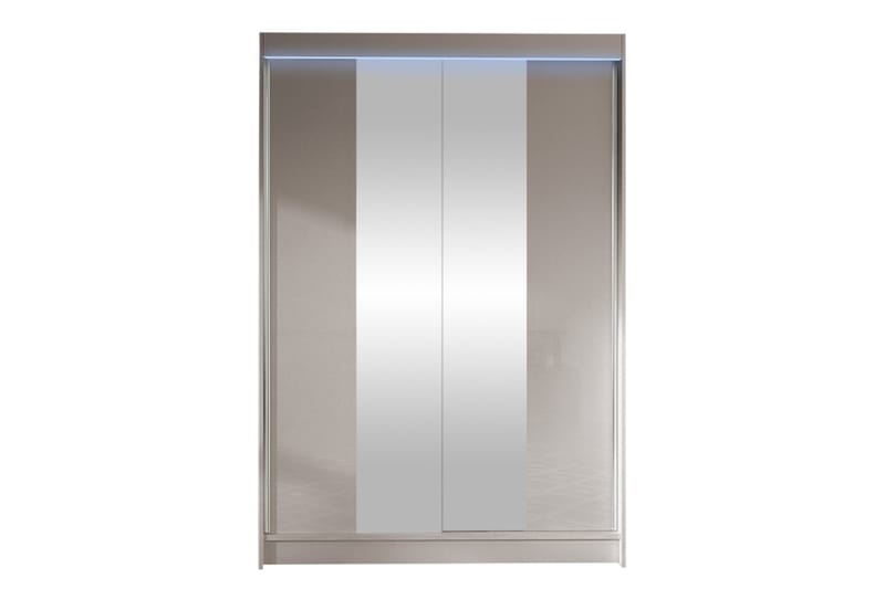 Liverpool Garderobe Med Spejl 120x200 cm - Beige - Opbevaring - Tøjopbevaring - Garderobeskabe