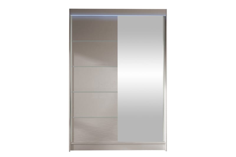 Liverpool Garderobe Med Spejl 120x200 cm - Beige - Opbevaring - Tøjopbevaring - Garderobeskabe