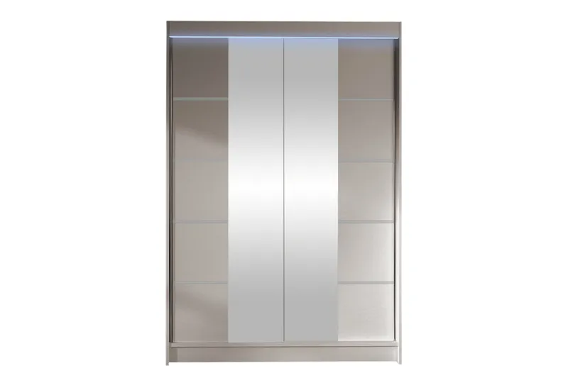 Liverpool Garderobe Med Spejl 120x200 cm, Grå