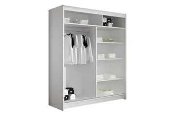 Liverpool Garderobe Med Spejl 120x200 cm - Grå - Opbevaring - Tøjopbevaring - Garderobeskabe