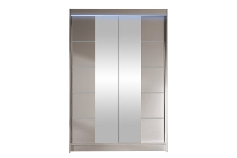 Liverpool Garderobe Med Spejl 120x200 cm - Grå - Opbevaring - Tøjopbevaring - Garderobeskabe