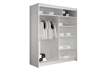 Liverpool Garderobe Med Spejl 120x200 cm - Sort Og Hvid - Opbevaring - Tøjopbevaring - Garderobeskabe