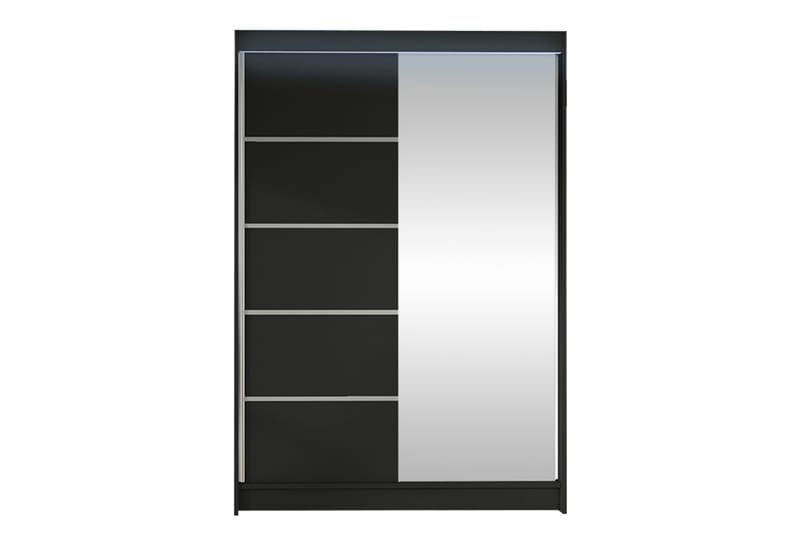 Liverpool Garderobe Med Spejl 120x200 cm - Sort - Opbevaring - Tøjopbevaring - Garderobeskabe