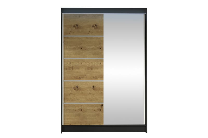 Liverpool Garderobe Med Spejl 120x200 cm - Sort/Brun - Opbevaring - Tøjopbevaring - Garderobeskabe